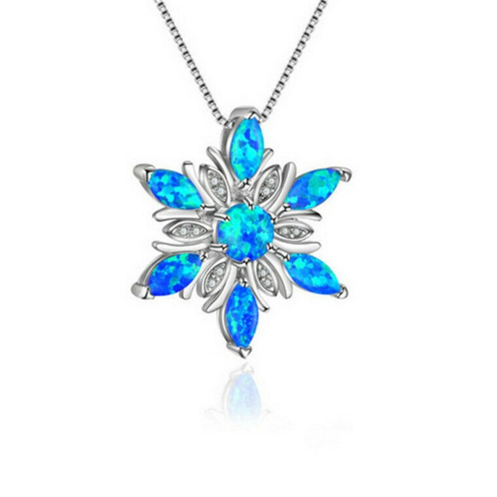 SALE ** BRAND NEW ** SILVER & BLUE SNOWFLAKE ❄ NECKLACE